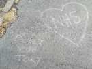 View: a06237 Covid-19 pandemic: Chalk graffiti supporting the NHS on the pathway of the Grammar Street Park, Walkley