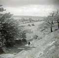 View: a06956 Old Holly Hall Lane coming down from Holly Hall to Low Laithe farm, near Stocksbridge 