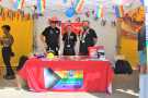 South Yorkshire Fire and Rescue stall at Pinknic, 'Sheffield's largest city centre LGBT family event', Peace Gardens