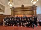 The Lord Mayor, Councillor Colin Ross (centre back row) with Sheffield Steelers ice hockey team at an evening reception, Town Hall, Pinstone Street following their 2024 Grand Slam victory