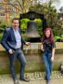 Visit of Oberbürgermeister Thomas Eiskirch and Jagoda Josch from Bochum, Germany in the Peace Gardens with the Bochum Bell