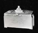 Silver casket, made by Walker and Hall