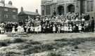 Congregation outside Firth Park United Methodist Church