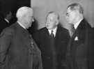 View: arc07082 John Henry Bingham, Lord Mayor of Sheffield, 1954-1955: Visit of (left) the Mayor of Blackpool (Will Ogden) to a luncheon, Grand Hotel