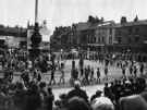 View: arc07278 John Henry Bingham, Lord Mayor of Sheffield, 1954-1955: Local Association of Boy Scouts, St. George's Day parade, Barkers Pool looking towards (centre) Cambridge Street