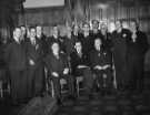 John Henry Bingham, Lord Mayor of Sheffield, 1954-1955: General Election candidates and agents at the Town Hall, Pinstone Street