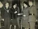 At home to the [armed] forces, Lord Mayor, Councillor Samuel Hartley Marshall JP and the Lady Mayoress, Mrs Marshall meeting servicemen, [Town Hall]