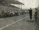 Lord Mayor, Councillor Samuel Hartley Marshall JP reviewing a march past of the York and Lancaster Regiment, Hillsborough football ground