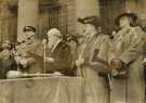 Conferrment on the York and Lancaster Regiment of the right to march through the City with fixed bayonets showing (right) Lord Mayor, Councillor Samuel Hartley Marshall JP and Lady Mayoress, Mrs Marshall