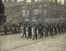 Lord Mayor, Councillor Samuel Hartley Marshall JP salutes soldiers of the Hallamshire Battalion, York and Lancaster Regiment upon the conferment of their right to march through the City with fixed bayonets