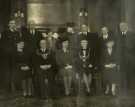 Duchess of Gloucester (centre sitting) during a visit to the Town Hall, Pinstone Street