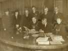 Mr John Burns Hynd (1902-1971), the unopposed candidate for the Attercliffe Division of Sheffield, handing in his nomination papers at the Town Hall to the Lord Mayor, Councillor Samuel Hartley Marshall JP