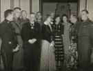 Lord Mayor, Councillor Samuel Hartley Marshall JP (4th left) and Lady Mayoress, Mrs Marshall (6th left) at a dance in the City Hall organised  by the Women's section of the 15th West Riding G.P.O. Battalion, Home Guard