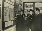 Lord Mayor, Councillor Samuel Hartley Marshall JP (2nd left), Lady Mayoress, Mrs Marshall (2nd right), Mr Fred Marshall MP and Mrs Fred Marshall (1st right) at the opening of the 'Re-Building Britain' exhibition, Graves Art Gallery, Surrey Street