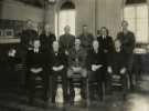 Lord Mayor, Councillor Samuel Hartley Marshall JP (2nd left, front row) and Major General [Richard] Gale (3rd left, front row) during the visit of Airborne Forces to Sheffield