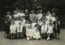 Lord Mayor, Councillor Samuel Hartley Marshall JP and Lady Mayoress, Mrs Marshall (back) visiting Firs Hill Infants School for the crowning of Queen Tulip III