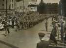 Lt. General Sir Edwin Morris, The Lord Mayor, Councillor Samuel Hartley Marshall JP and Lady Mayoresss, Mrs Marshall at the parade of Auxiliary Territorial Service during the 'Salute the Soldier Week', Barkers Pool