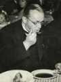 Lord Mayor, Councillor Samuel Hartley Marshall JP eating lunch at the British Restaurant in the City Hall, Barkers Pool