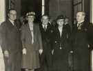 Lord Mayor, Councillor Samuel Hartley Marshall JP (1st right) and the Lady Mayoress, Mrs Marshall (2nd left) and at a Ministry of Pensions lunch, Royal Victoria Hotel