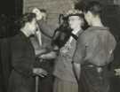 Lady Mayoress, Mrs Marshall meeting employees during the visit to Newton Chambers Ltd., Thornbridge Ironworks