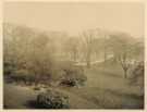 Grounds from front of Osgathorpe Hills, Pitsmoor, family home of Henry Joseph Wilson (1833-1914) and Charlotte Cowan Wilson (1833-1921), looking towards the pond, [early 20th cent?]