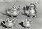 Hand engraved tea and coffee service, E. Leclere, electro plate manufacturers, No. 56 Howard Street