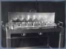 Silver chafer dishes/ burners on wheels (manufacturer not known)