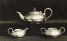 Tea service, E. Leclere, electro plate manufacturer, No. 56 Howard Street 