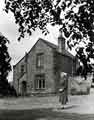 View: h00292 Matron Miss B. Janson, outside her home at Norwood Grange