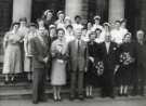 Staff from City General Hospital (later known as Northern General Hospital) on steps of City Hall