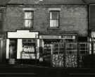 Shops at Petre Street showing (left) No. 236 Fred Jubb, butchers and No. 234 K. H. Yates, newsagents