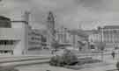 View: p00177 Arundel Gate looking towards Norfolk Street showing (left) rear of the Crucible Theatre and (centre) Victoria Hall and the Bessemer Sculpture