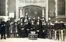 View: p01113 Salvation Army band outside the Attercliffe Temple and Young People's Hall, Darnall Road