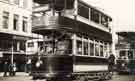 View: p01440 Tram Nos. 7 and 226 on Exchange Street showing (left) Brightside and Carbrook Co-operative Society Ltd., City Stores