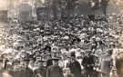 View: p01833 Possibly Whit-Monday march showing banners from United Methodist Sunday Schools and Woodseats Primitive Methodist Sunday School