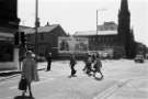 Junction of (foreground) Carver Street and (centre) Division Street showing (back right) St. Matthew C. of E. Church