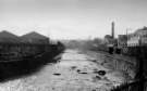 View: ph00332 River Sheaf at Heeley showing (right) Express Dairy (Northern) Ltd., Broadfield Road, 1970s