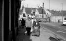 Junction of London Road and (right) Queens Road showing (centre) Lowfield Primary School, 1970s