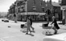 Junction of London Road and (right) Wolseley Road showing (centre) No. 446 Bodsworth Bros. Ltd., decorators merchants and No. 444 J. and H. Hewins Ltd., floor contractors, 1970s        