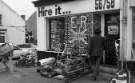 Hire it, contractors plant hire, No. 323 Abbeydale Road [decorated for Queen Elizabeth II's Silver Jubilee, 1977]