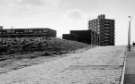 Flats on cobbled road, c.1970s