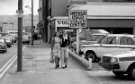 Ecclesall Road showing (right) Nos. 43 - 67 Hoffmans Volvo car dealer and service station, c.1970s