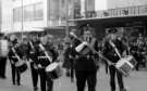 Marching band, University Rag Parade, The Moor, c.1970s