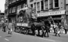 Horse drawn float Lord Mayor's Parade, Leopold Street showing (right) No. 9 Alliance Building Society