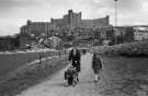 Park Square roundabout showing (back) Bard Street Flats and Hyde Park Flats, 1970s