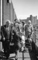 Walkway at side of Sheaf Market showing (back right) Hyde Park Flats,1970s