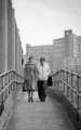 Walkway at side of Sheaf Market showing (back right) Hyde Park Flats,1970s