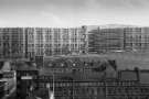 View: ph00498 Park Hill Flats showing (foreground) Sheffield City Council Housing Department offices occupying former premises of Joseph Rodgers and Sons Ltd., cutlery manufacturers, River Lane Works, Pond Hill