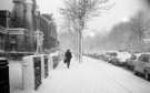 Snow causing traffic congestion on Ecclesall Road, c.1970s
