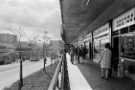 Shops on Pond Street showing (left) Pond Street bus station and (right) Minerva, coffee lounge and restaurant